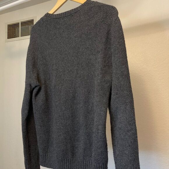 Claiborne Mens Gray Cable Knit Crew Neck Long Sleeve Sweater Large - Picture 6 of 6